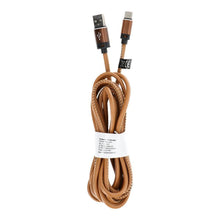 Заредете изображение във визуализатора на галерията – кабел usb - type c 3.0 leather c183 light brown 3 meter - TopMag
