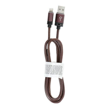 Заредете изображение във визуализатора на галерията – кабел usb for iPhone lightning 8-pin leather c182 dark brown 1 meter - TopMag

