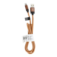 Заредете изображение във визуализатора на галерията – кабел usb for iPhone lightning 8-pin leather c182 light brown 1 meter - TopMag
