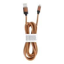 Заредете изображение във визуализатора на галерията – кабел usb for iPhone lightning 8-pin leather c182 light brown 2 meter - TopMag
