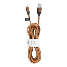 Заредете изображение във визуализатора на галерията – кабел usb for iPhone lightning 8-pin leather c182 light brown 3 meter - TopMag
