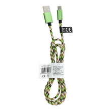Заредете изображение във визуализатора на галерията – кабел usb - micro nylon c257 green 1 meter - TopMag
