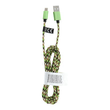 Заредете изображение във визуализатора на галерията – кабел usb - micro nylon c257 green 2 meter - TopMag
