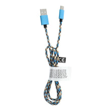 Заредете изображение във визуализатора на галерията – кабел usb - type c 2.0 nylon c248 blue 1 meter - TopMag
