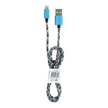Заредете изображение във визуализатора на галерията – кабел usb for iPhone lightning 8-pin nylon c246 blue 1 meter - TopMag
