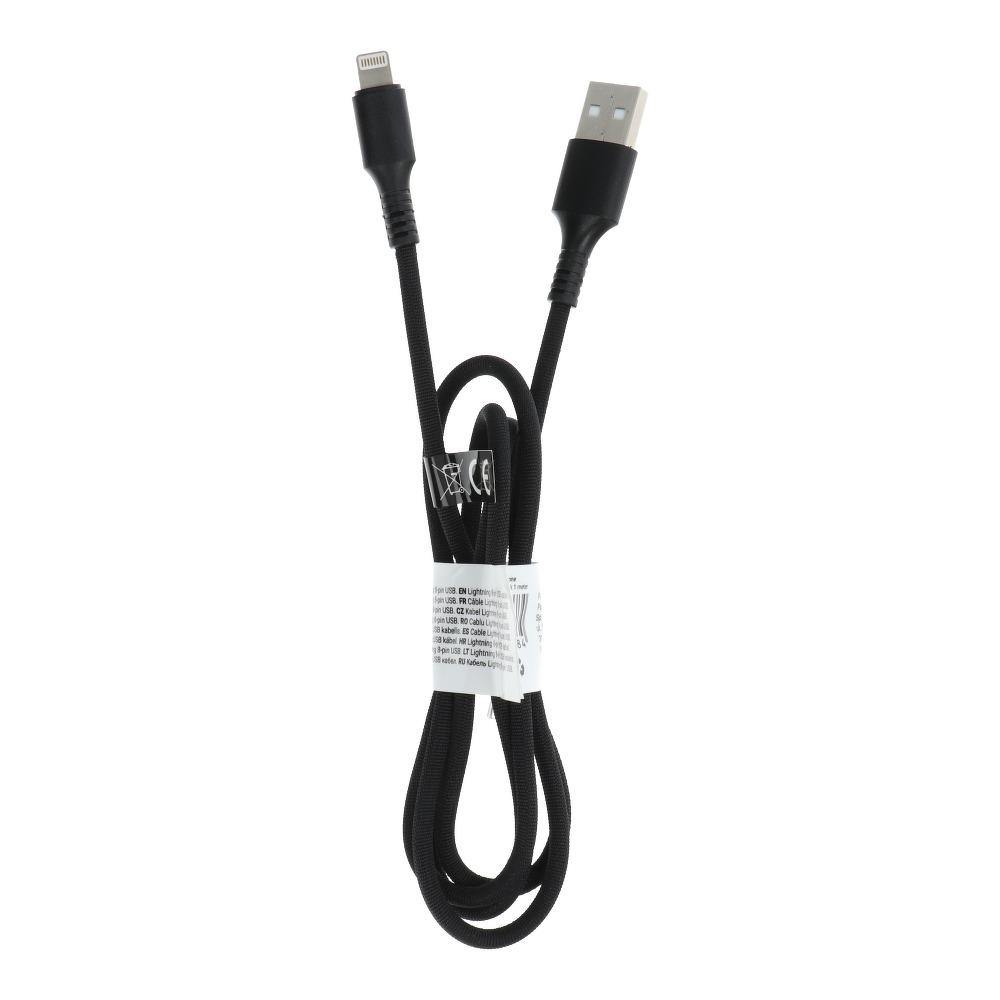 кабел usb for iPhone lightning 8-pin c276 black 1 meter - TopMag