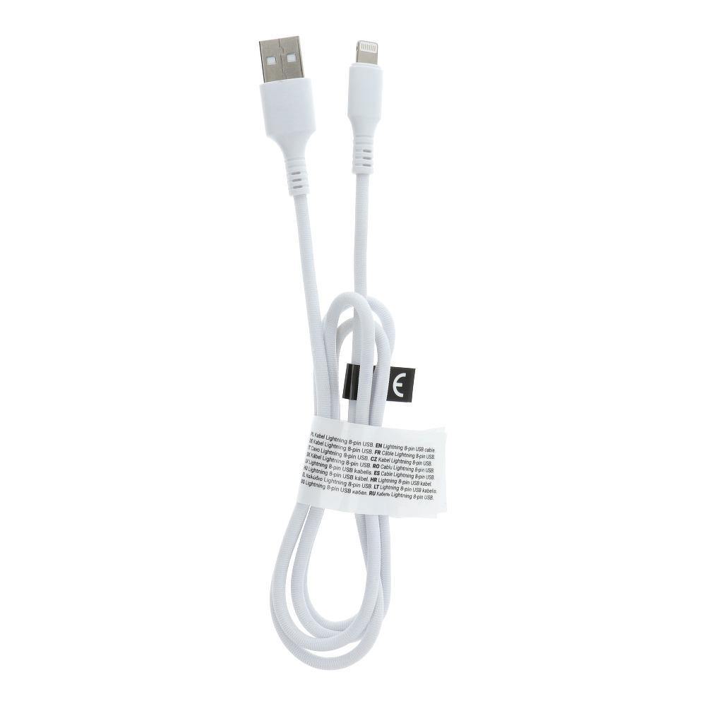 кабел usb for iPhone lightning 8-pin c276 white 1 meter - TopMag