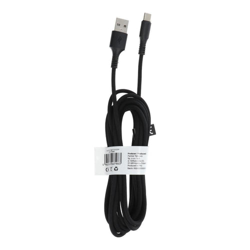 кабел usb - type c 2.0 c279 black 3 meter - TopMag