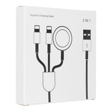 Заредете изображение във визуализатора на галерията – Кабел usb 3в1 за iphone lightning 8-pin + type c 2a + apple watch 3w 1a c3166 бял - TopMag

