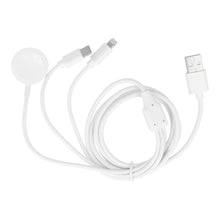 Заредете изображение във визуализатора на галерията – Кабел usb 3в1 за iphone lightning 8-pin + type c 2a + apple watch 3w 1a c3166 бял - TopMag
