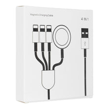 Заредете изображение във визуализатора на галерията – Кабел usb 4в1 за iphone lightning 8-pin + type c + micro + apple watch 3w 1a c3183 бял - TopMag
