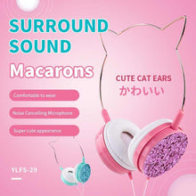 Заредете изображение във визуализатора на галерията – Headphones cat ear model ylfs-22 jack 3,5mm blue - TopMag
