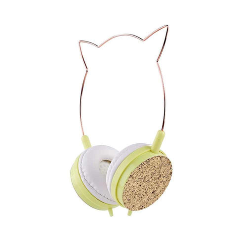 Headphones cat ear model ylfs-22 jack 3,5mm gold - TopMag