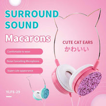 Заредете изображение във визуализатора на галерията – Headphones cat ear model ylfs-22 jack 3,5mm pink - TopMag
