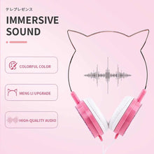 Заредете изображение във визуализатора на галерията – Headphones cat ear model ylfs-22 jack 3,5mm pink - TopMag
