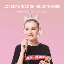 Заредете изображение във визуализатора на галерията – Headphones unicorn model ylfs-u1 jack 3,5mm pink - TopMag
