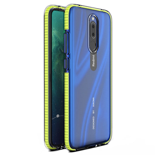 Spring Case clear TPU gel protective cover with colorful frame for Xiaomi Redmi 8A / Xiaomi Redmi 8 yellow - TopMag