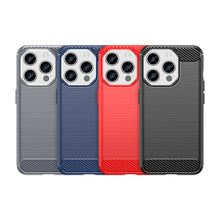 Заредете изображение във визуализатора на галерията – Carbon pattern flexible case for iPhone 15 Pro Carbon Case - black
