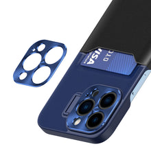 Заредете изображение във визуализатора на галерията – Leather Stand Case for Samsung Galaxy S23 Ultra cover card wallet with stand blue
