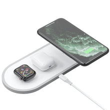 Заредете изображение във визуализатора на галерията – Dudao 3in1 Qi Wireless Charger for Phone / AirPods / Apple Watch 38mm white (A11 white) - TopMag
