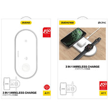 Заредете изображение във визуализатора на галерията – Dudao 3in1 Qi Wireless Charger for Phone / AirPods / Apple Watch 38mm white (A11 white) - TopMag
