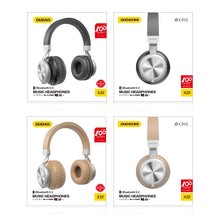 Заредете изображение във визуализатора на галерията – Dudao wireless Bluetooth headphones with micro SD card slot gold (X22 gold) - TopMag
