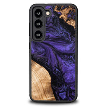 Заредете изображение във визуализатора на галерията – Wood and Resin Case for Samsung Galaxy S23 Bewood Unique Violet - Purple and Black
