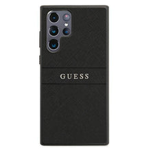 Заредете изображение във визуализатора на галерията – Guess GUHCS22LPSASBBK S22 Ultra S908 czarny/black Saffiano Stripe
