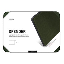 Заредете изображение във визуализатора на галерията – UNIQ etui Dfender laptop Sleeve 15" zielony/khaki green - TopMag
