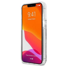Заредете изображение във визуализатора на галерията – Karl Lagerfeld KLHCP13LKICGLS iPhone 13 Pro / 13 6,1" srebrny/silver hardcase Liquid Glitter Karl&amp;Choupette Head
