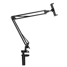 Заредете изображение във визуализатора на галерията – Ugreen holder tripod folding arm for table desk for phone tablet black-gray (50394) - TopMag
