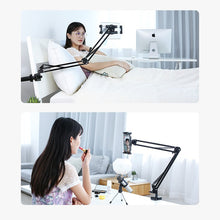 Заредете изображение във визуализатора на галерията – Ugreen holder tripod folding arm for table desk for phone tablet black-gray (50394) - TopMag
