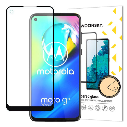 Wozinsky Super Durable Full Glue Tempered Glass Full Screen With Frame Case Friendly Motorola Moto G8 Power / Moto G Pro Black - TopMag