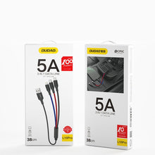 Заредете изображение във визуализатора на галерията – Dudao 3in1 USB cable - Lightning / USB Type C / micro USB 5 A 38 cm black (L10pro) - TopMag
