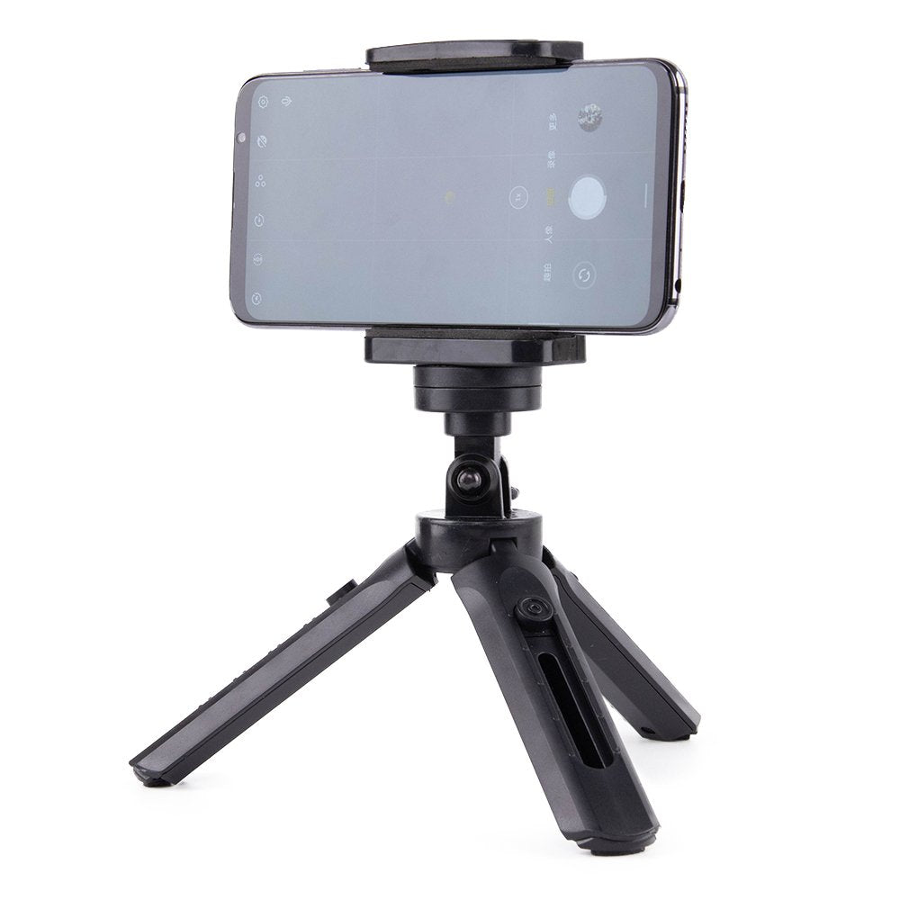 Mini Tripod with phone holder mount selfie stick camera GoPro holder black - TopMag