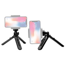 Заредете изображение във визуализатора на галерията – Mini Tripod with phone holder mount selfie stick camera GoPro holder black - TopMag
