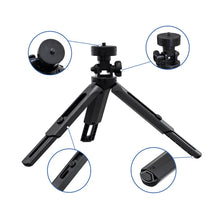 Заредете изображение във визуализатора на галерията – Mini Tripod with phone holder mount selfie stick camera GoPro holder black - TopMag
