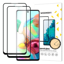 Заредете изображение във визуализатора на галерията – Wozinsky 2x Tempered Glass Full Glue Super Tough Screen Protector Full Coveraged with Frame Case Friendly for Samsung Galaxy A71 black - TopMag
