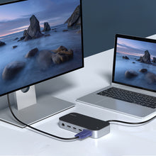 Заредете изображение във визуализатора на галерията – HUB Choetch M52 USB-C - USB-C PD/USB-C/USB-A/HDMI/VGA/DP/SD/TF/RJ45/AUX - gray
