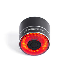 Заредете изображение във визуализатора на галерията – Wozinsky WRBLB3 USB-C LED rear bicycle light red light STOP sensor - black
