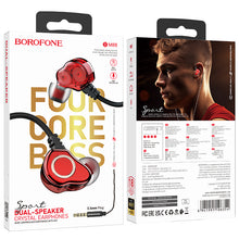 Заредете изображение във визуализатора на галерията – Borofone Earphones BM88 Sea with microphone red

