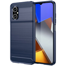 Заредете изображение във визуализатора на галерията – Carbon Case Cover for Xiaomi Redmi Note 11E /Redmi 10 5G / Redmi 10 Prime+ 5G / Poco M4 5G Flexible Silicone Carbon Cover Blue
