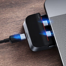 Заредете изображение във визуализатора на галерията – Baseus laptop stand multifunctional HUB USB Typ C - USB 3.0 / RJ45 / 3,5 mm mini jack / HDMI / USB Typ C / Thunderbolt 3 for MacBook Pro gray (CAHUB-AJ0G) - TopMag

