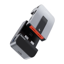 Заредете изображение във визуализатора на галерията – Baseus laptop stand multifunctional HUB USB Typ C - USB 3.0 / RJ45 / 3,5 mm mini jack / HDMI / USB Typ C / Thunderbolt 3 for MacBook Pro gray (CAHUB-AJ0G) - TopMag
