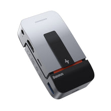 Заредете изображение във визуализатора на галерията – Baseus laptop stand multifunctional HUB USB Typ C - USB 3.0 / RJ45 / 3,5 mm mini jack / HDMI / USB Typ C / Thunderbolt 3 for MacBook Pro gray (CAHUB-AJ0G) - TopMag
