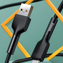 Заредете изображение във визуализатора на галерията – Baseus durable USB - USB Type C cable 3 A 1 m 480 Mbps black (CATGJ-01) - TopMag
