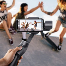 Заредете изображение във визуализатора на галерията – Baseus 3-Axis Smartphone Handheld Gimbal Stabilizer for photos and video recording iOS Android compatible Live Vlog YouTube TikTok gray (SUYT-0G) - TopMag
