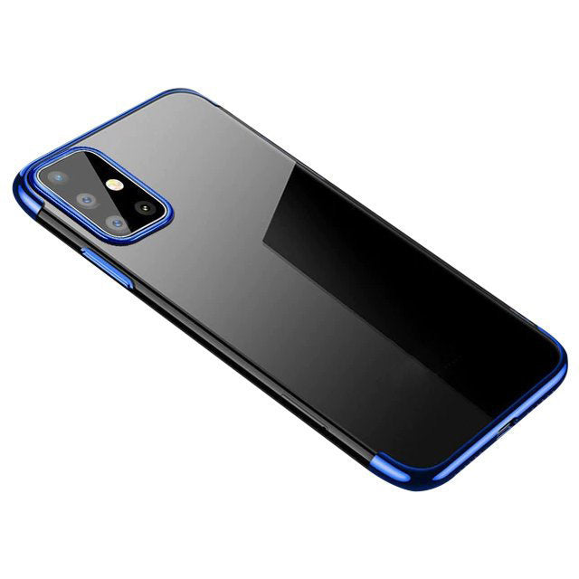 Clear Color Case Gel TPU Electroplating frame Cover for Huawei P40 blue - TopMag