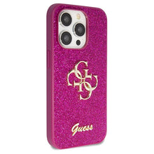 Заредете изображение във визуализатора на галерията – Original faceplate case GUESS GUHCP15LHG4SGU for iPhone 15 Pro (Fixed Glitter Big 4G / purple)
