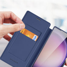 Заредете изображение във визуализатора на галерията – Dux Ducis Skin X Pro case for Samsung S24 Ultra with magnetic ring and flap - blue
